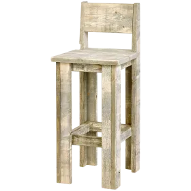 Timber wood barstool with backrest